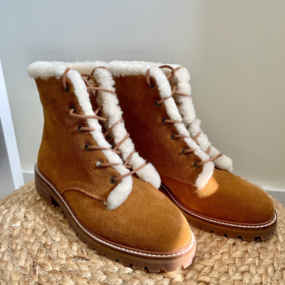 Madewell New Clair Lace-Up Boot in Suede Sz 6.5
